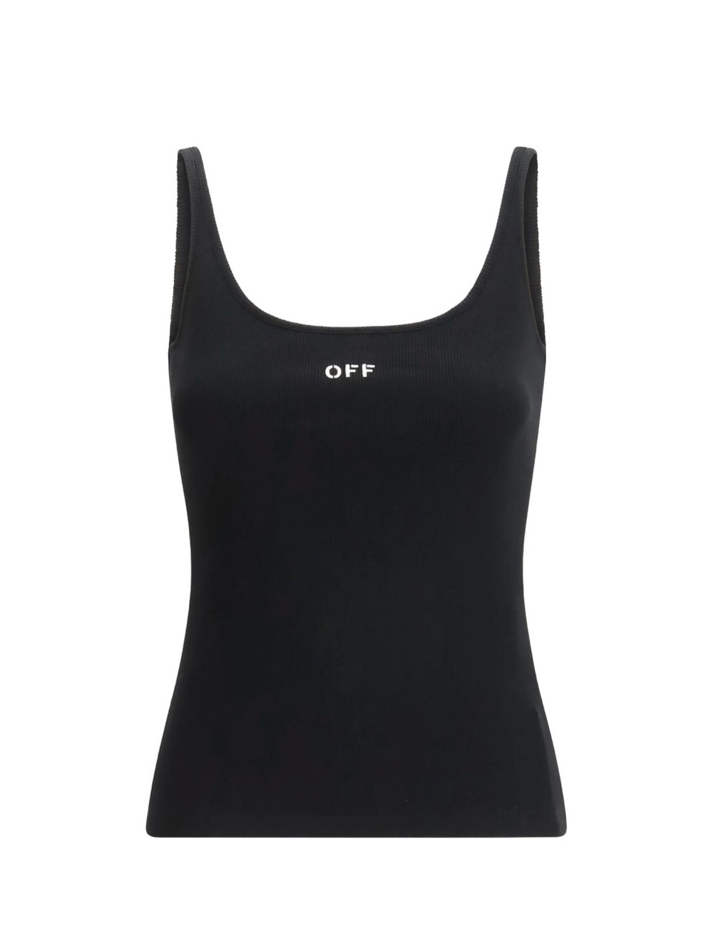 Off-White Black Ribbed Tank with White OFF Logo